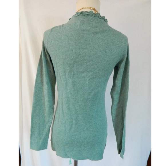 Banana Republic Ruffle V Neck Italian Wool Sweater - Picture 5 of 7